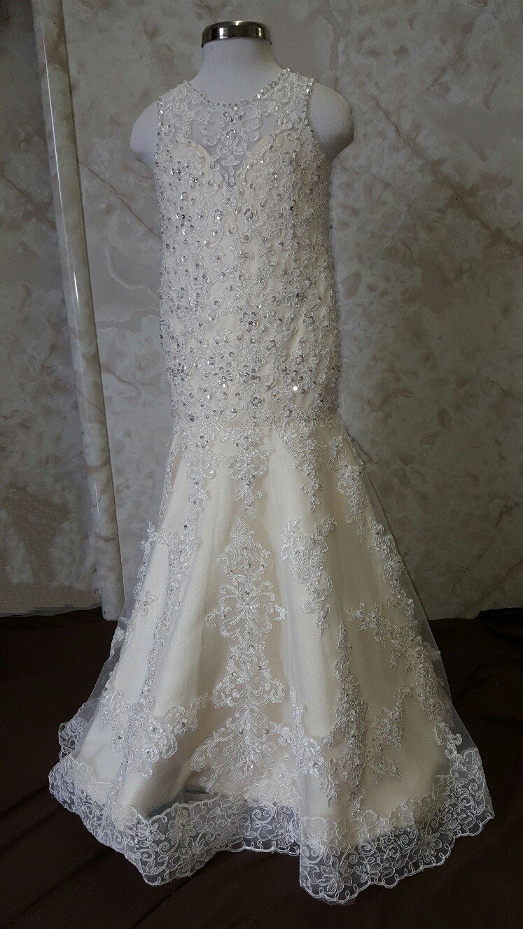 mermaid lace flower girl dress